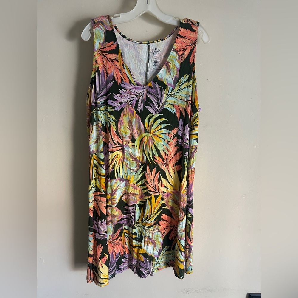 Women’s v-neck Dress Tropical print size 1X